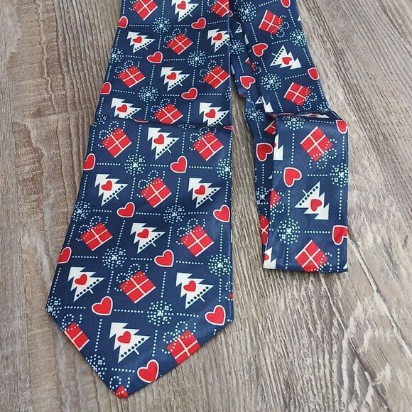 Christmas Necktie Christmas Party Fun Christmas Theme Print Tie Christmas trees - Picture 3 of 6